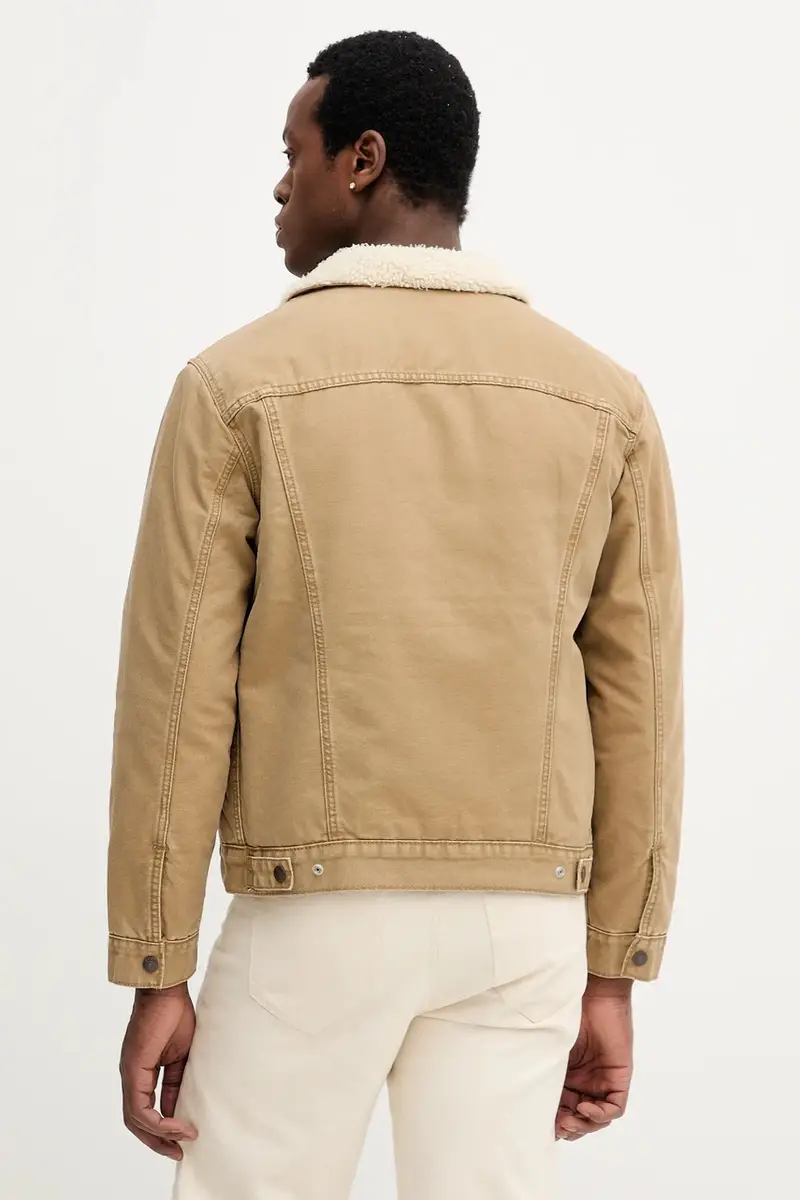 Levi's giacca di jeans colore beige 16365 miniatura 3