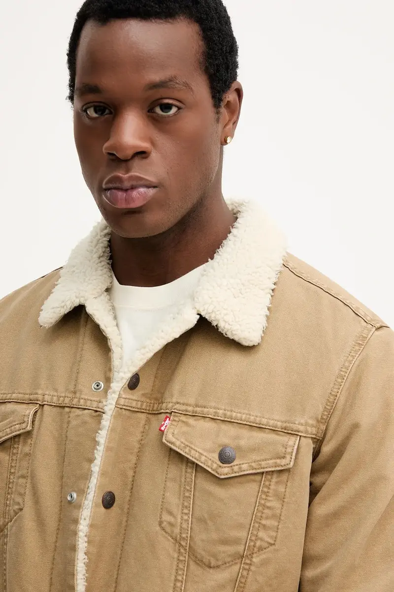 Levi's giacca di jeans colore beige 16365 miniatura 4