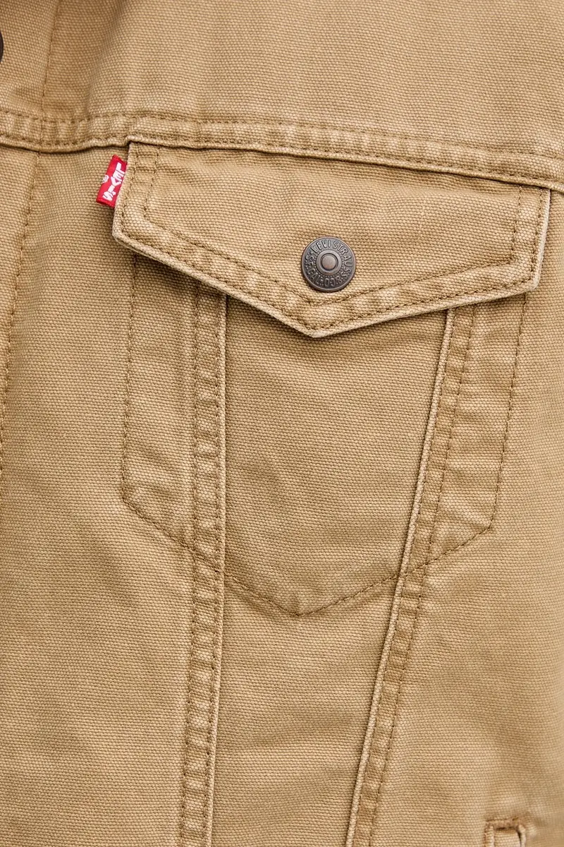 Levi's giacca di jeans colore beige 16365 miniatura 5