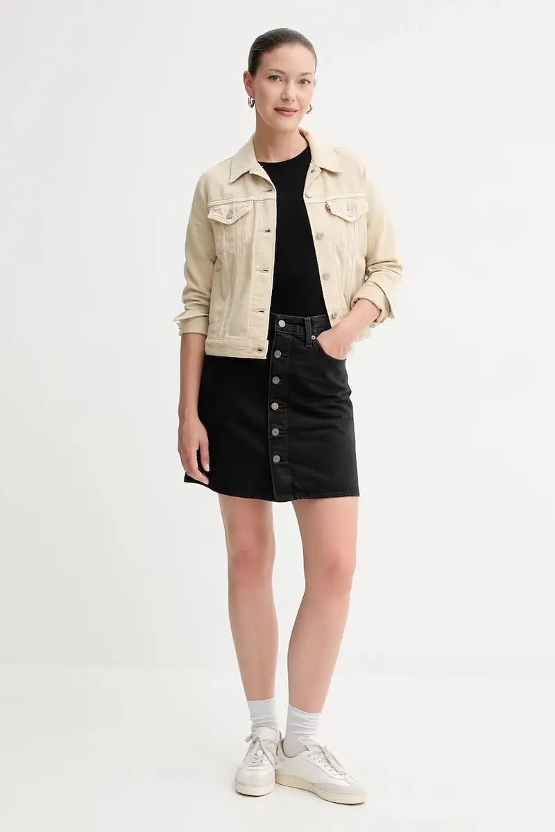 Levi's giacca di jeans colore beige 29945 miniatura 2