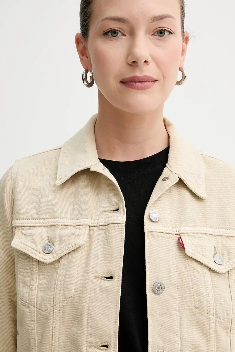 Levi's giacca di jeans colore beige 29945 miniatura 4