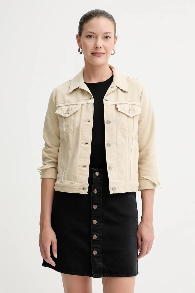 Levi's giacca di jeans colore beige 29945