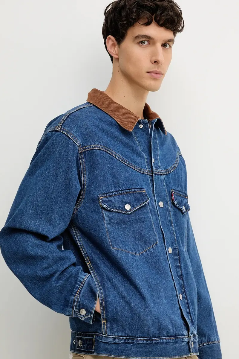 Levi's giacca di jeans colore blu 002WN miniatura 4