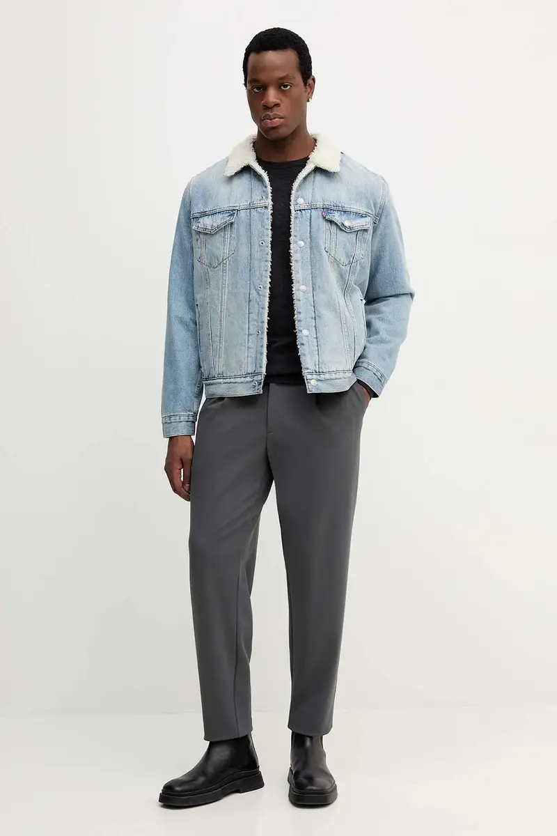 Levi's giacca di jeans colore blu 16365 miniatura 2