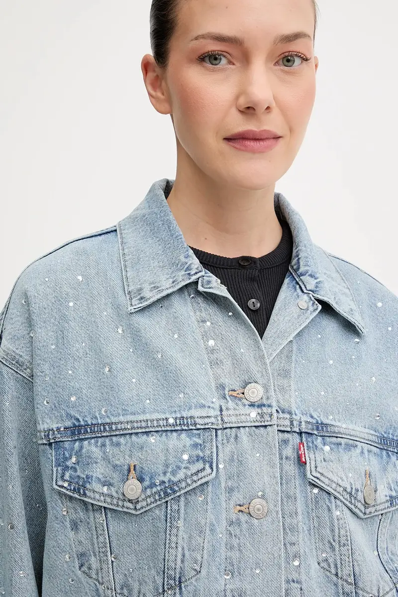 Levi's giacca di jeans colore blu A1743 miniatura 4