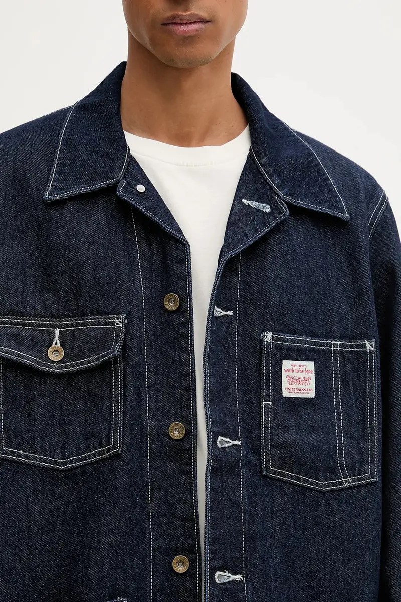 Levi's giacca di jeans colore blu navy 003B0 miniatura 5