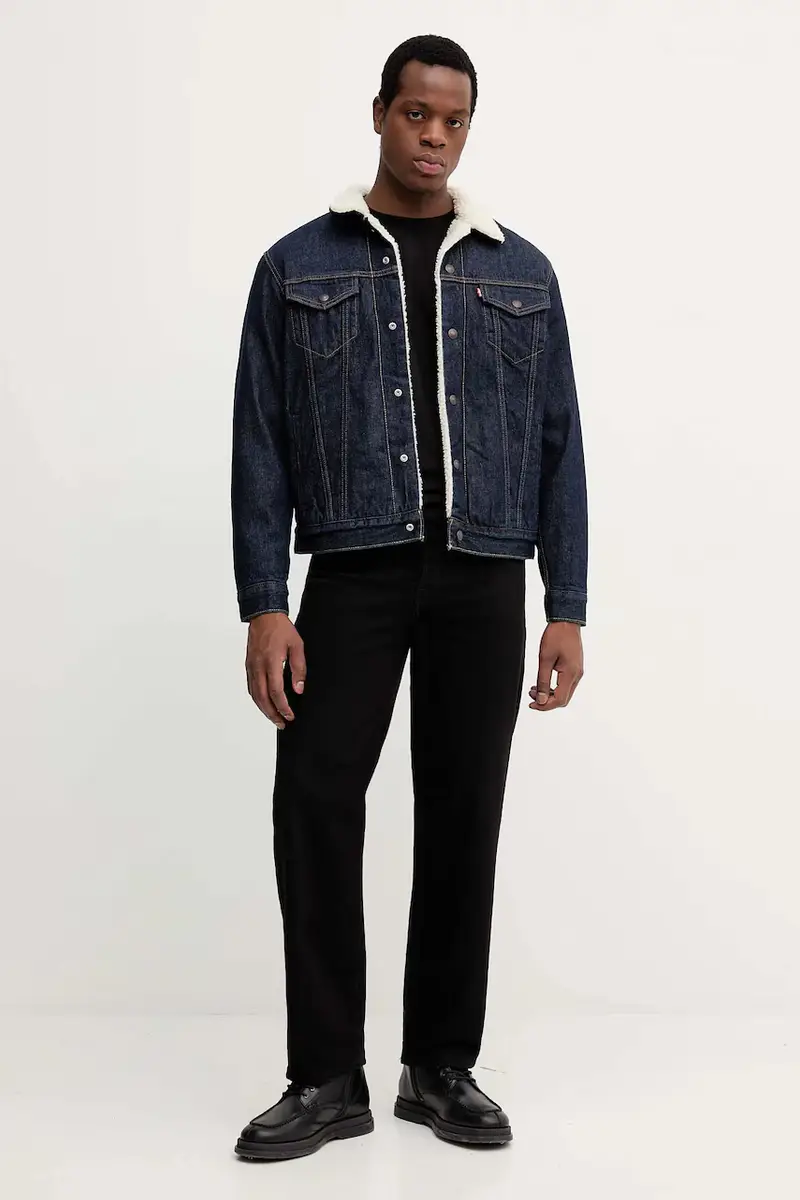 Levi's giacca di jeans colore blu navy 16365 miniatura 2