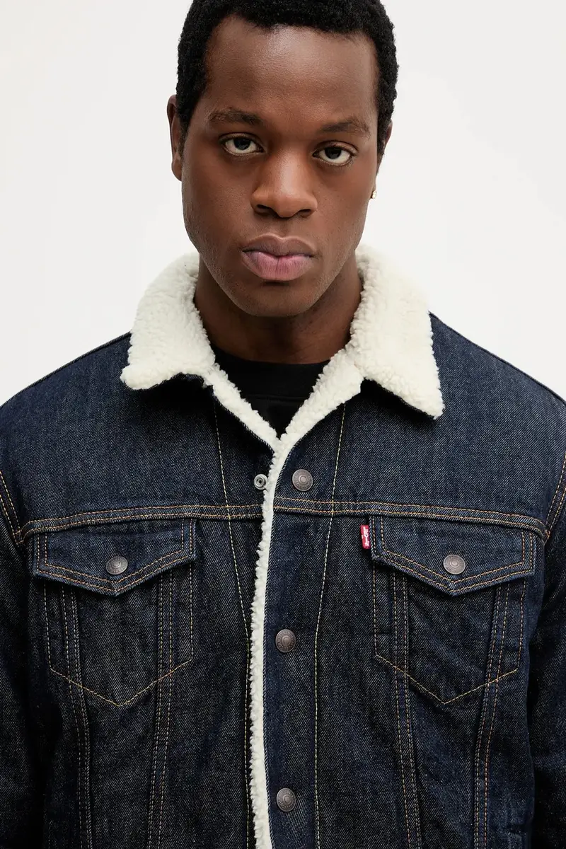 Levi's giacca di jeans colore blu navy 16365 miniatura 4