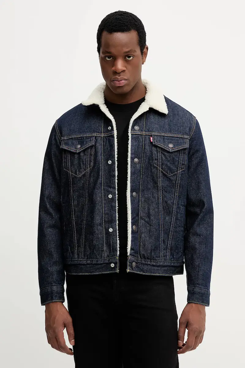 Levi's giacca di jeans colore blu navy 16365