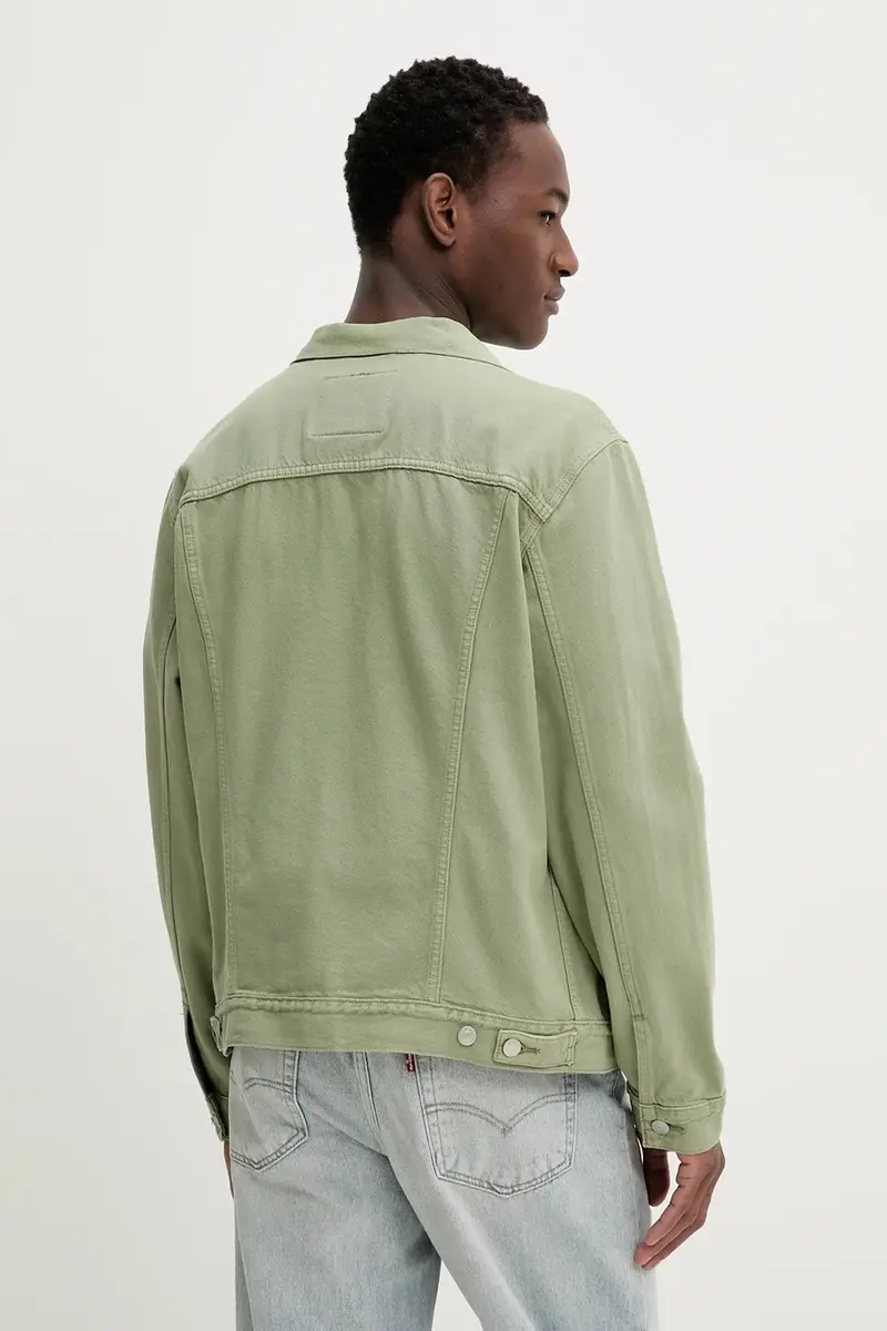 Levi's giacca di jeans colore blu navy Verde miniatura 3