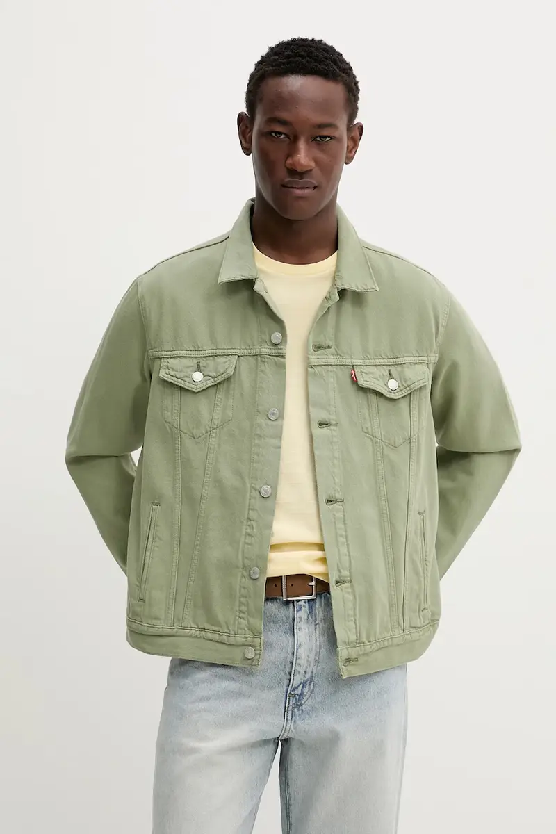 Levi's giacca di jeans colore blu navy Verde