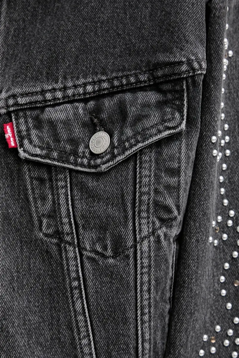 Levi's giacca di jeans colore grigio A9456 miniatura 5