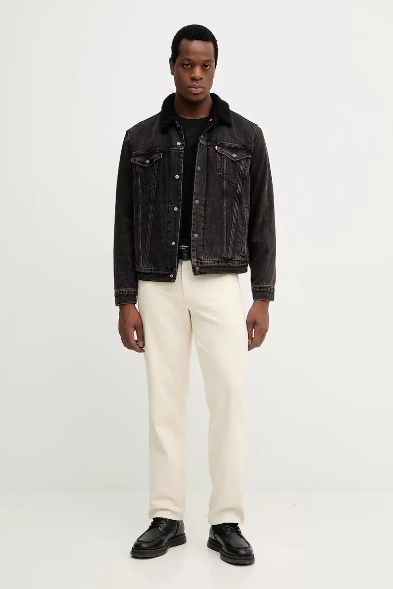 Levi's giacca di jeans colore nero 16365 miniatura 2