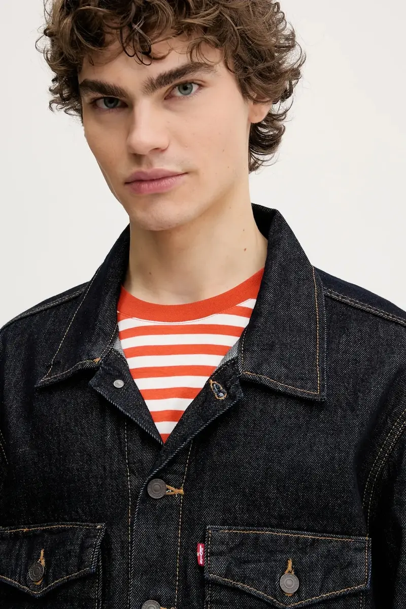 Levi's giacca di jeans EMBARCADERO STATION JKT colore blu navy 0010P miniatura 4