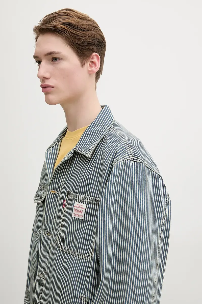 Levi's giacca in cotone colore blu A4820 Blu navy miniatura 5