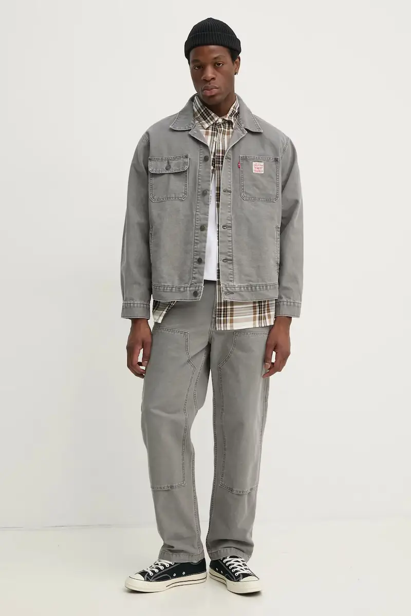 Levi's giacca in cotone colore grigio A4820 miniatura 2