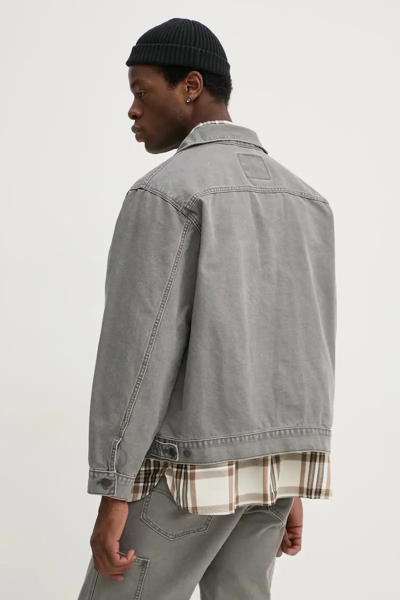 Levi's giacca in cotone colore grigio A4820 miniatura 3
