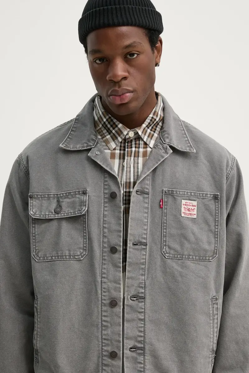 Levi's giacca in cotone colore grigio A4820 miniatura 5