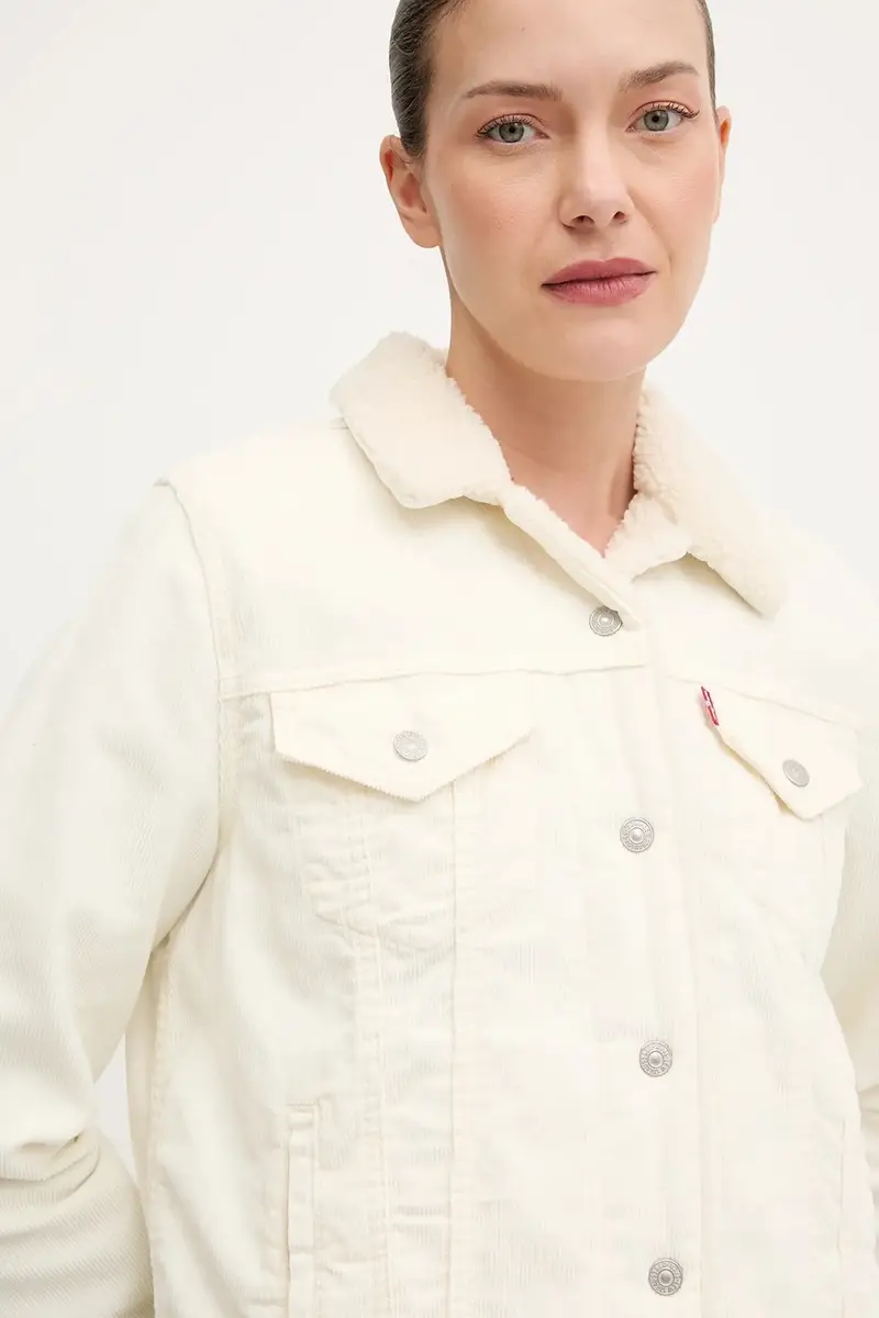 Levi's giacca in velluto a coste colore beige 36136 miniatura 4