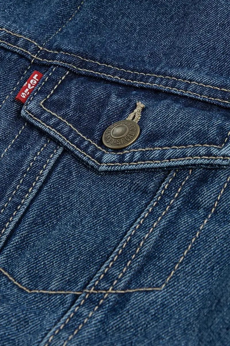 Levi's giacca jeans bambino/a QUILTED LINED TRUCKER colore blu 9EN826 miniatura 4