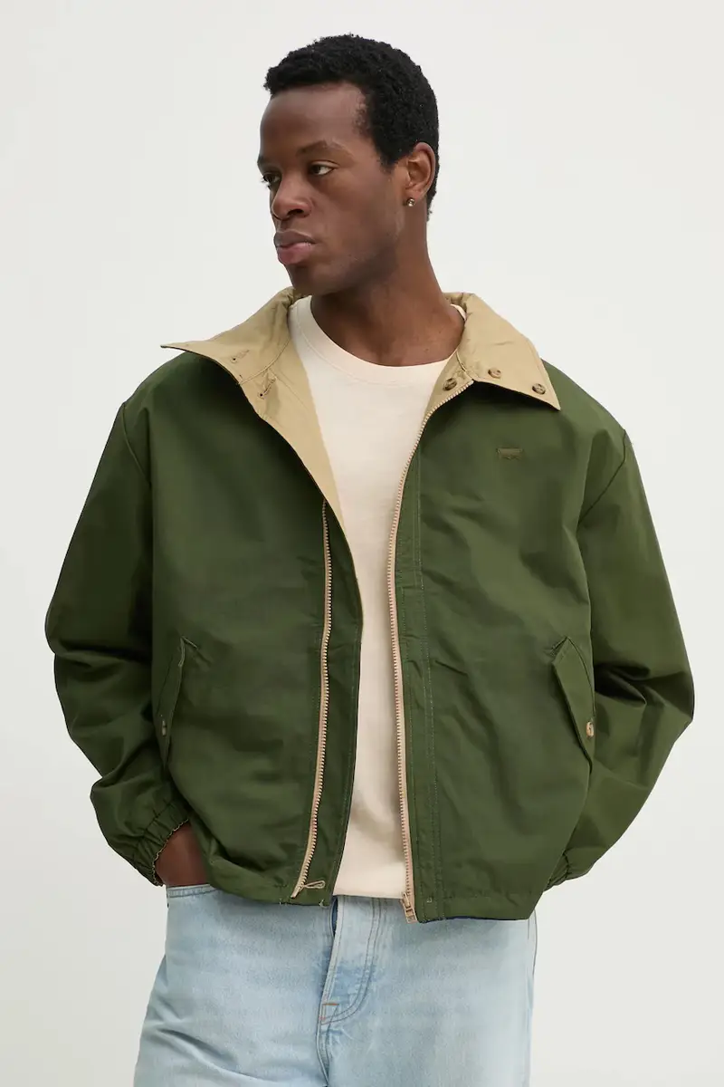 Levi's giacca REX REV CANVAS JKT colore verde 001HW miniatura 3