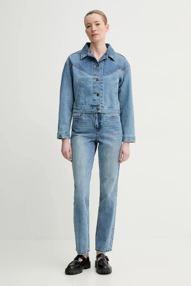 Levi's giacca SHRUNKEN 90S TRCKR WSTRN colore blu 001WO miniatura 2