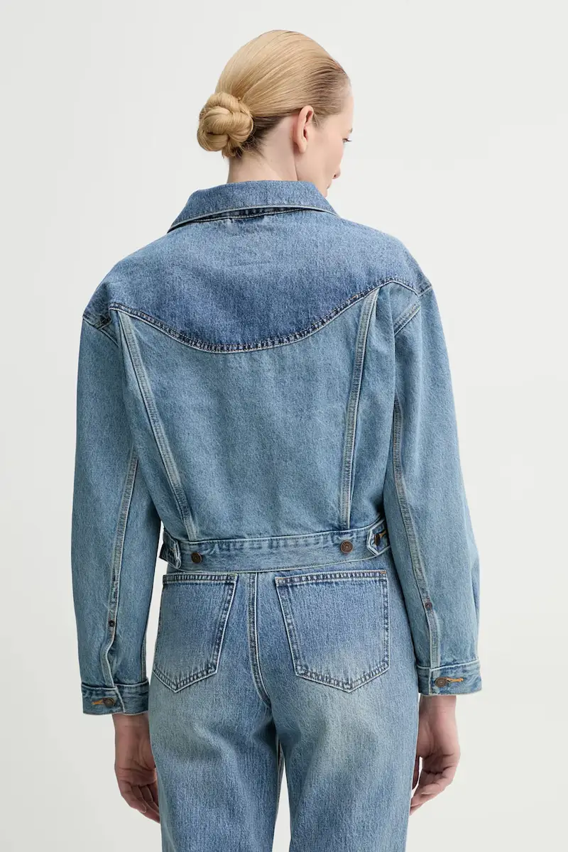 Levi's giacca SHRUNKEN 90S TRCKR WSTRN colore blu 001WO miniatura 3