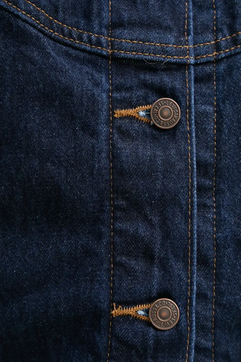 Levi's giacca SHRUNKEN 90S TRCKR WSTRN colore blu navy 001WO miniatura 5