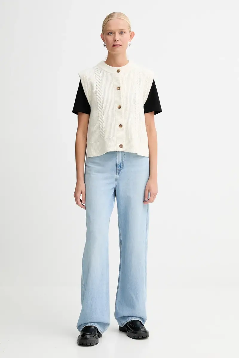 Levi's gilet con lana colore beige 0038D miniatura 2