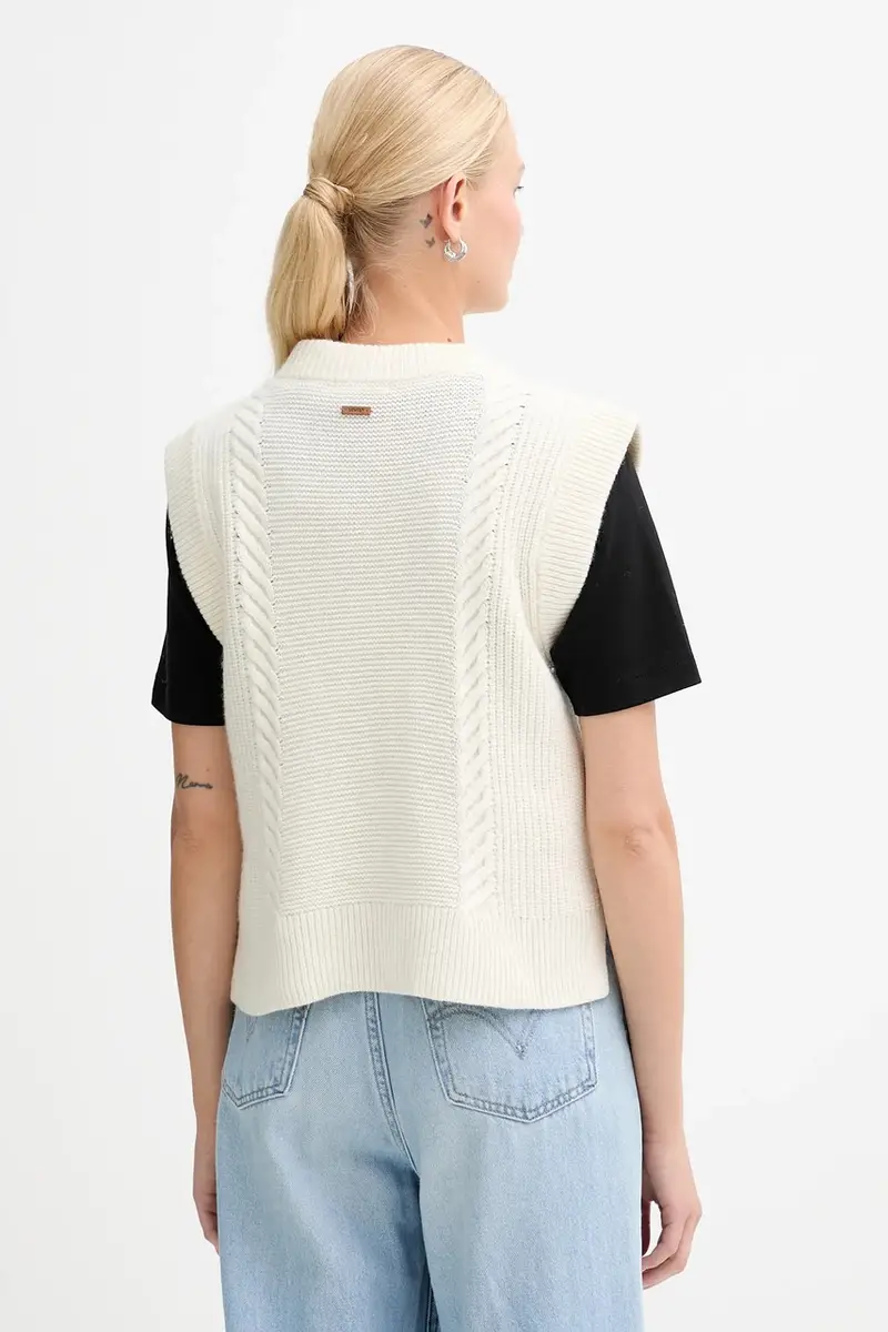 Levi's gilet con lana colore beige 0038D miniatura 3