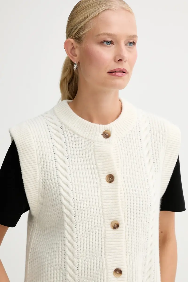 Levi's gilet con lana colore beige 0038D miniatura 4