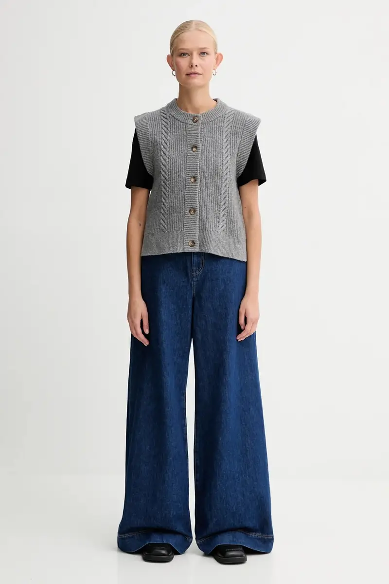 Levi's gilet con lana colore grigio 0038D miniatura 2