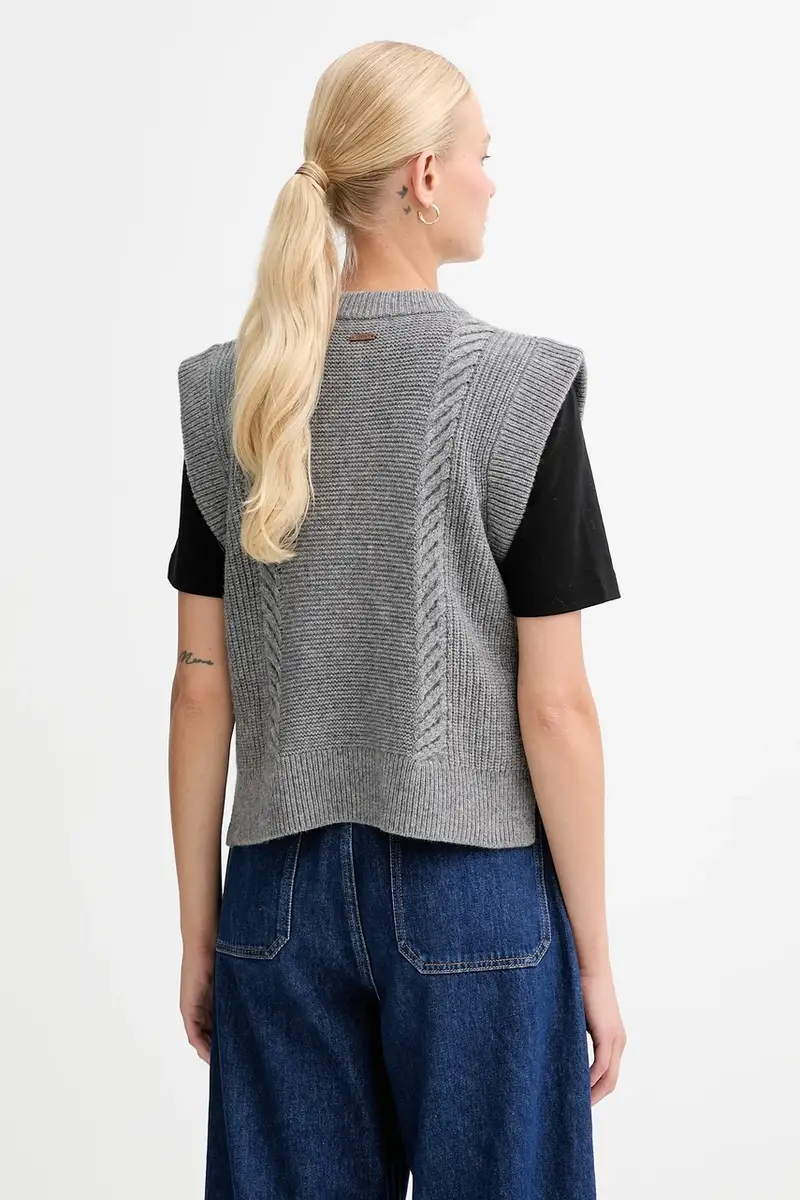 Levi's gilet con lana colore grigio 0038D miniatura 3