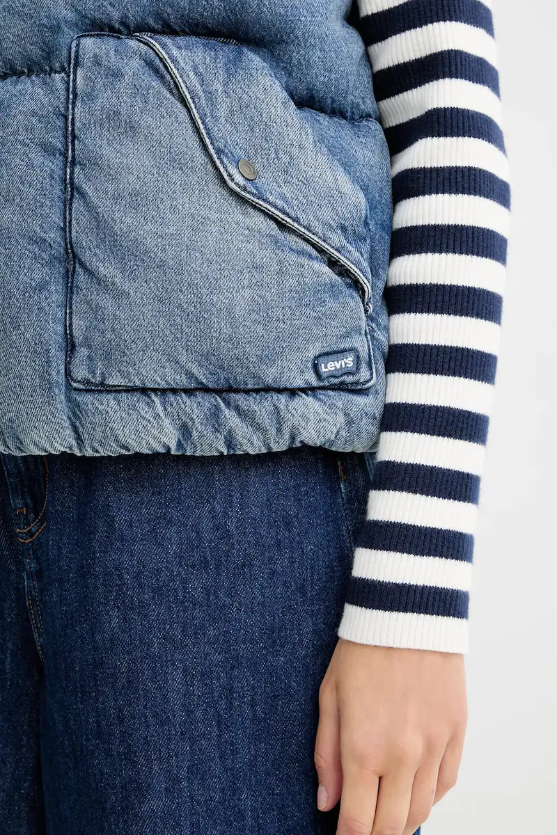 Levi's gilet in piuma colore blu A8526 miniatura 4