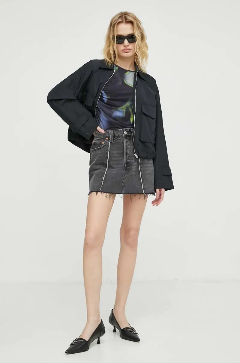 Levi's gonna di jeans colore grigio miniatura 2