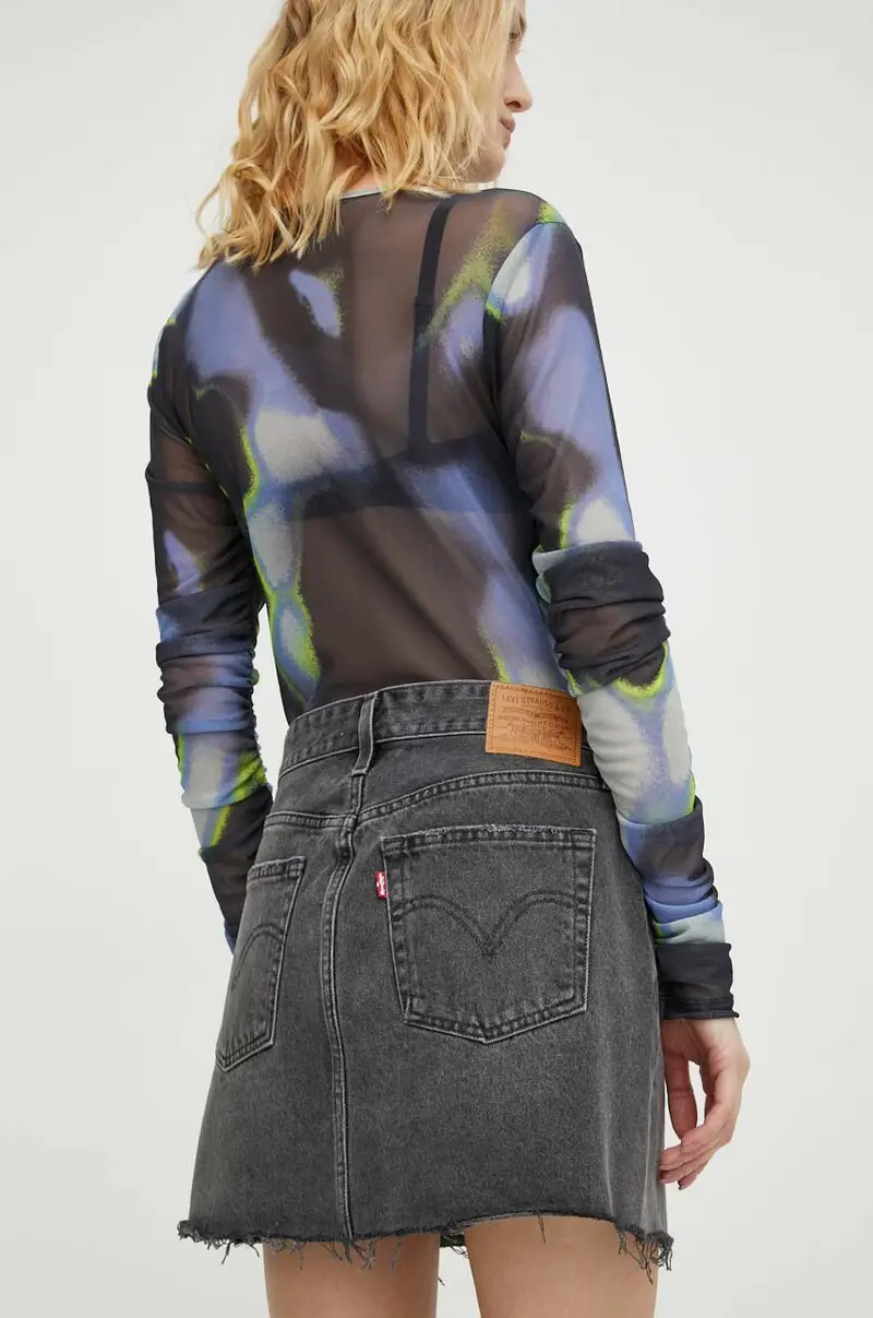 Levi's gonna di jeans colore grigio miniatura 3