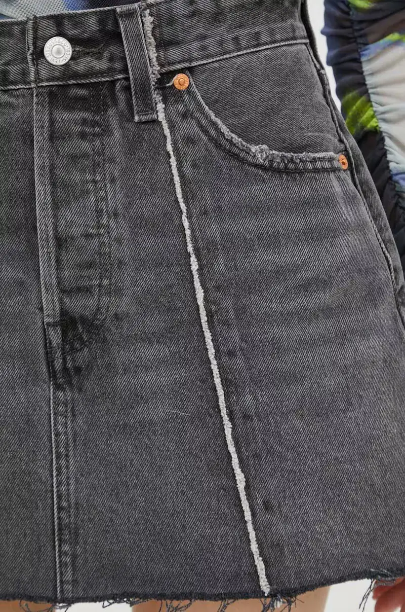 Levi's gonna di jeans colore grigio miniatura 4