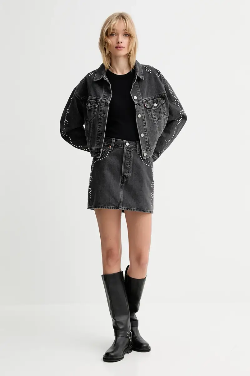 Levi's gonna di jeans colore grigio A4694 miniatura 2