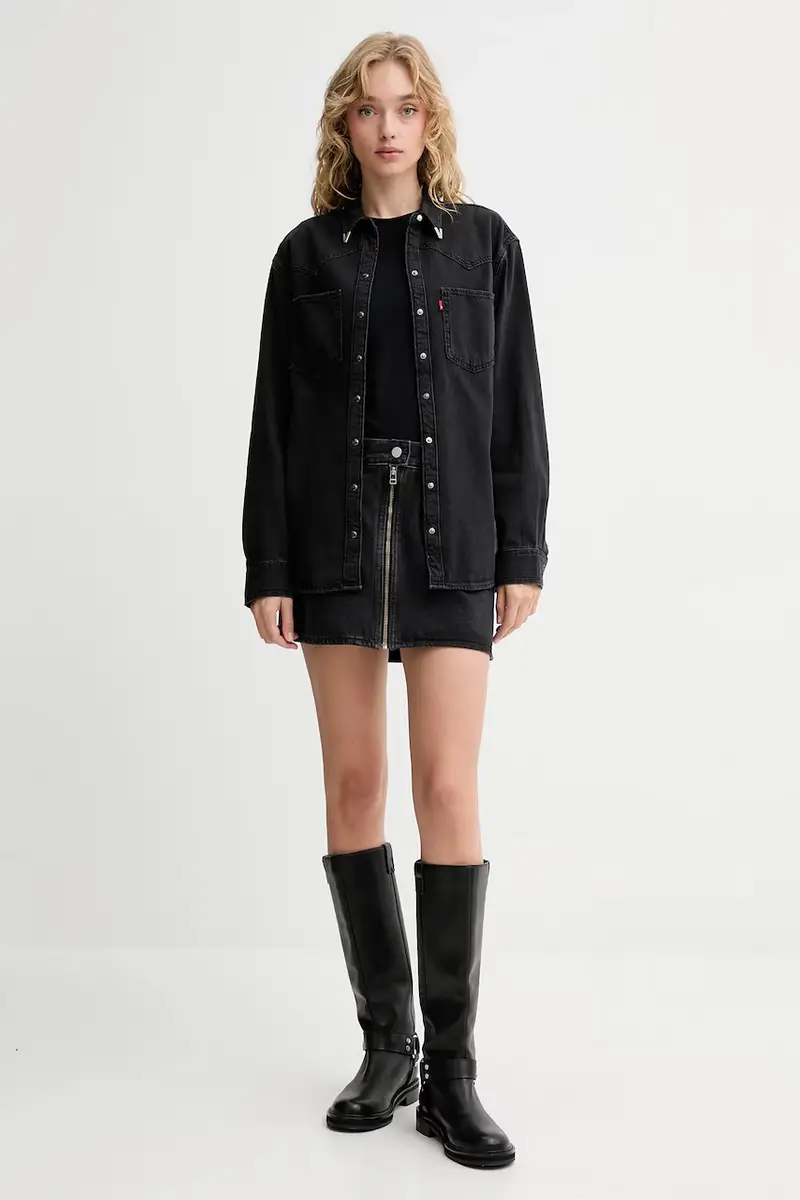 Levi's gonna di jeans colore nero 003RP miniatura 2