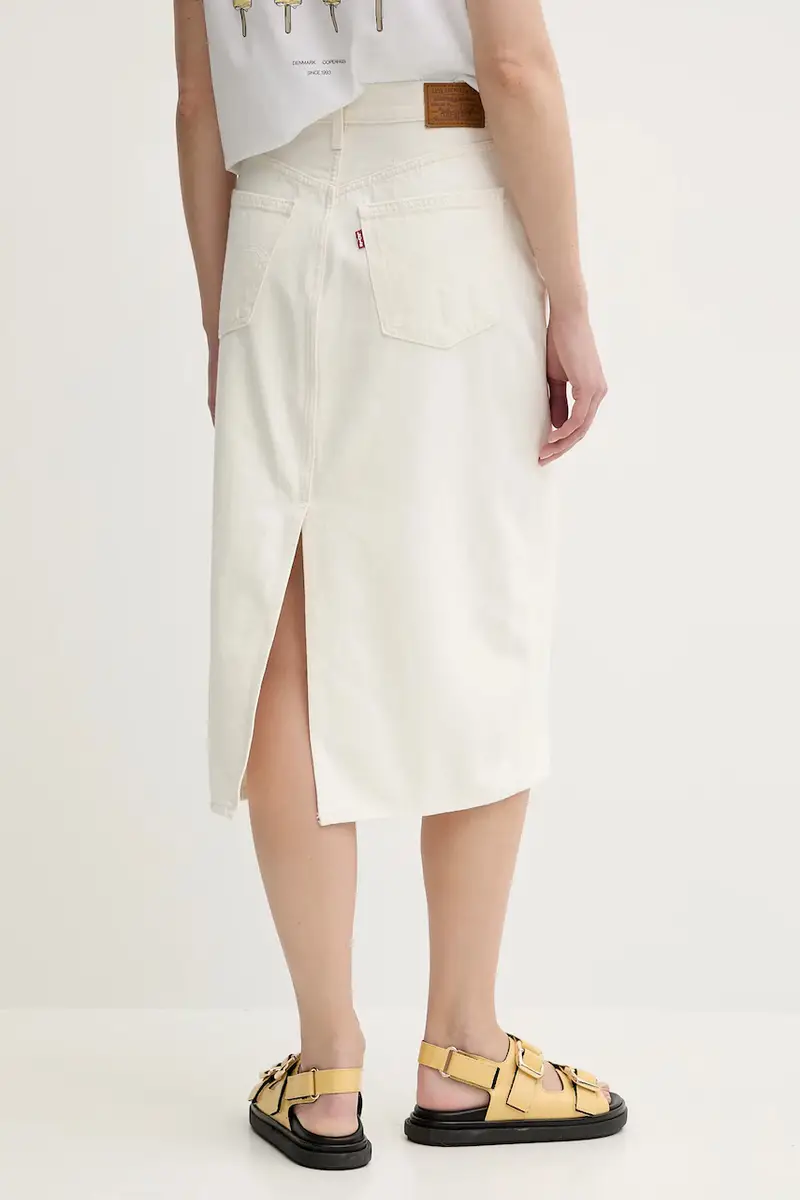 Levi's gonna di jeans HR BACK SLIT SKIRT colore blu 001VH Beige miniatura 3