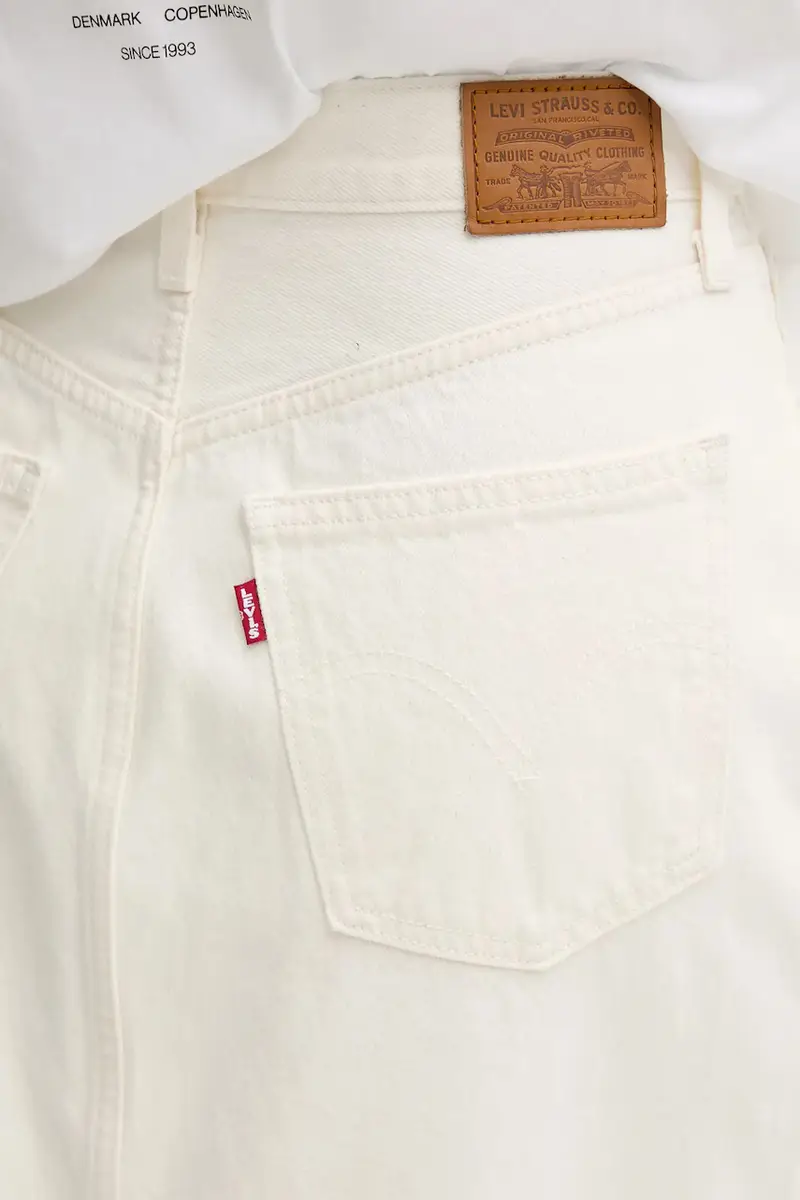 Levi's gonna di jeans HR BACK SLIT SKIRT colore blu 001VH Beige miniatura 4