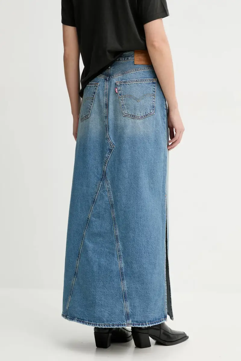 Levi's gonna di jeans ICONIC LONG SKIRT W/SLIT colore blu A8727 miniatura 3