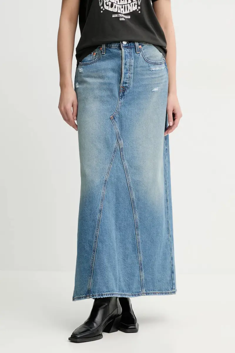 Levi's gonna di jeans ICONIC LONG SKIRT W/SLIT colore blu A8727