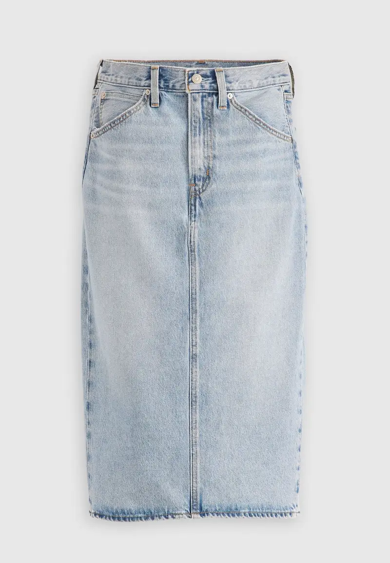 LEVI'S GONNA HR BACK SLIT SKIRT RIVETING DENIM CHIARO