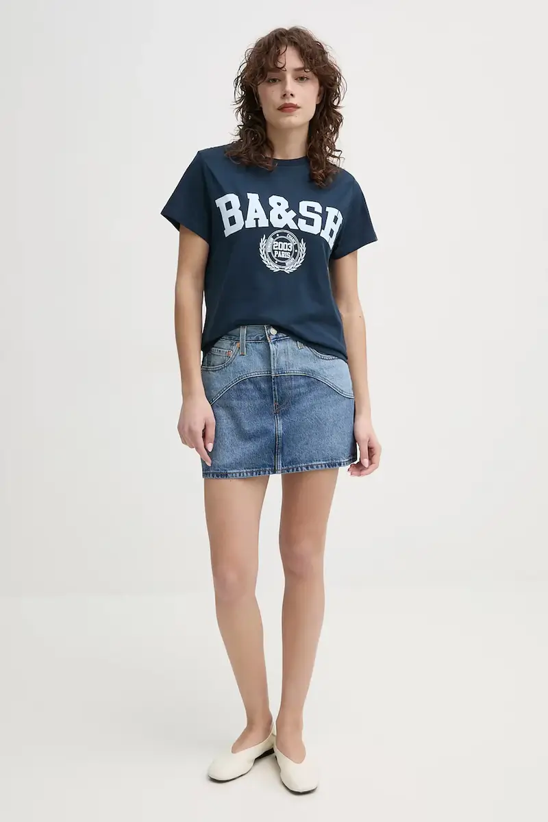 Levi's gonna ICON SKIRT WESTERN YOKE colore blu 001VJ miniatura 2