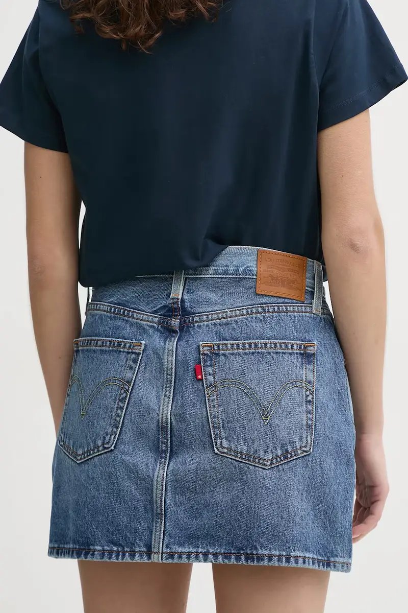 Levi's gonna ICON SKIRT WESTERN YOKE colore blu 001VJ miniatura 3