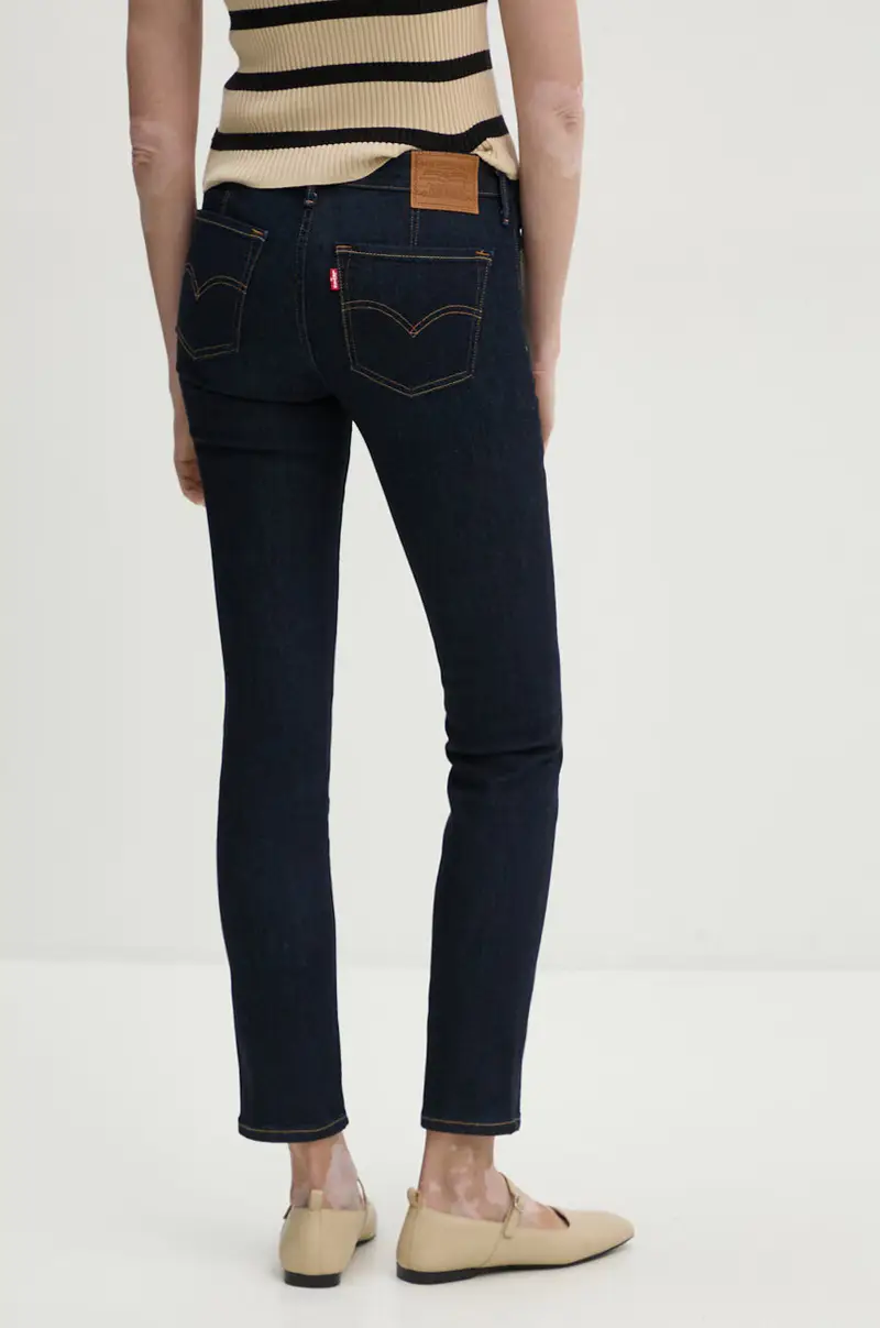 Levi's jeans 712 SLIM WELT POCKET colore blu navy miniatura 2