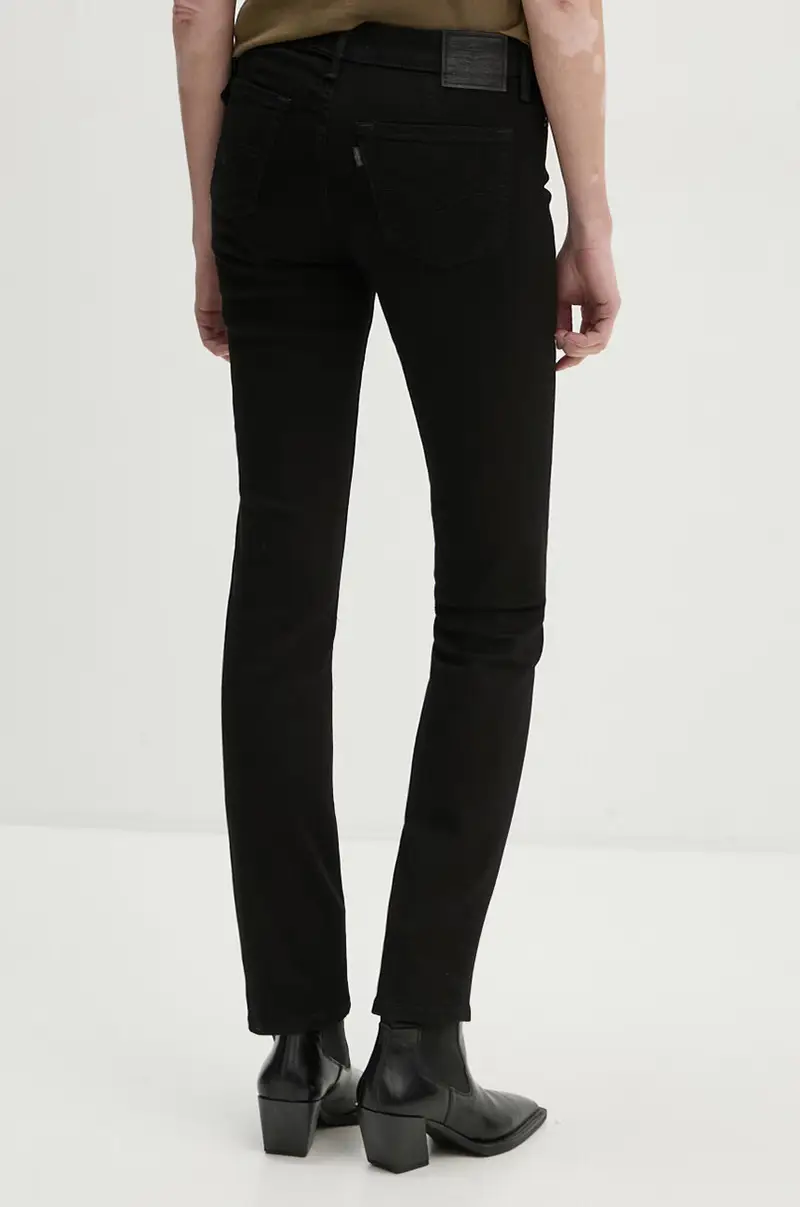 Levi's jeans 712 SLIM WELT POCKET colore nero miniatura 3