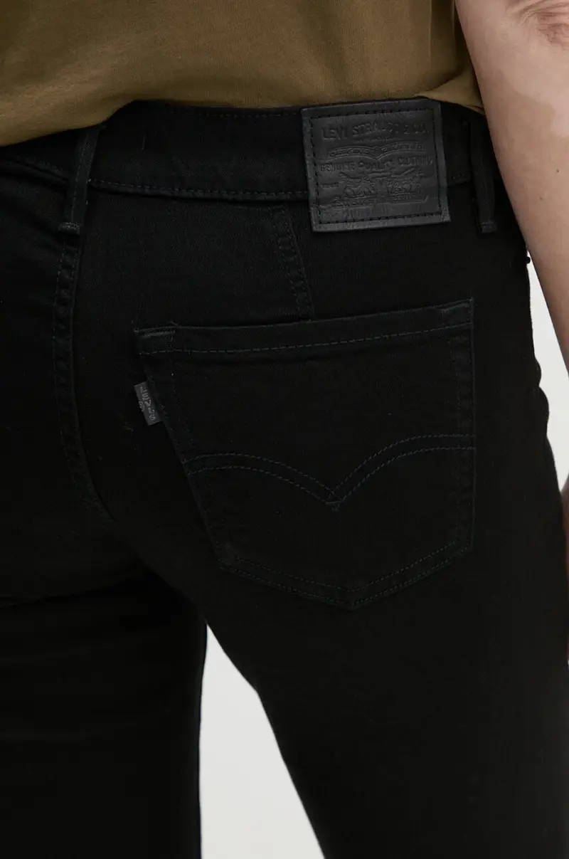 Levi's jeans 712 SLIM WELT POCKET colore nero miniatura 4