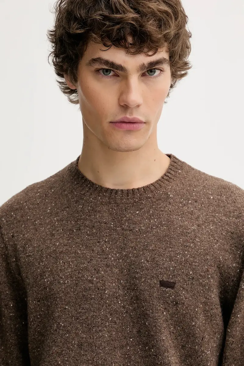 Levi's maglione con lana colore marrone A4320 miniatura 4